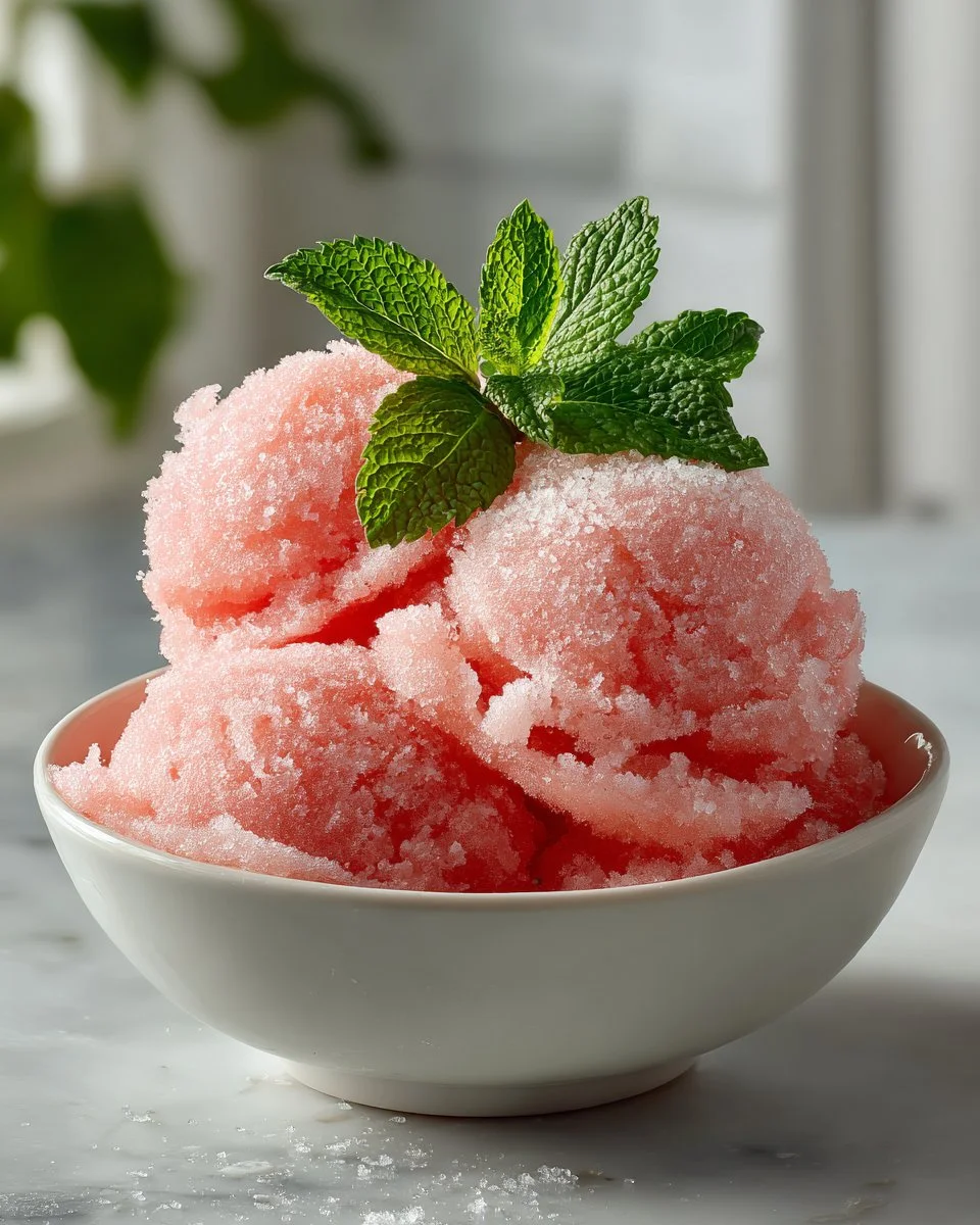 Refreshing Watermelon Mint Sorbet