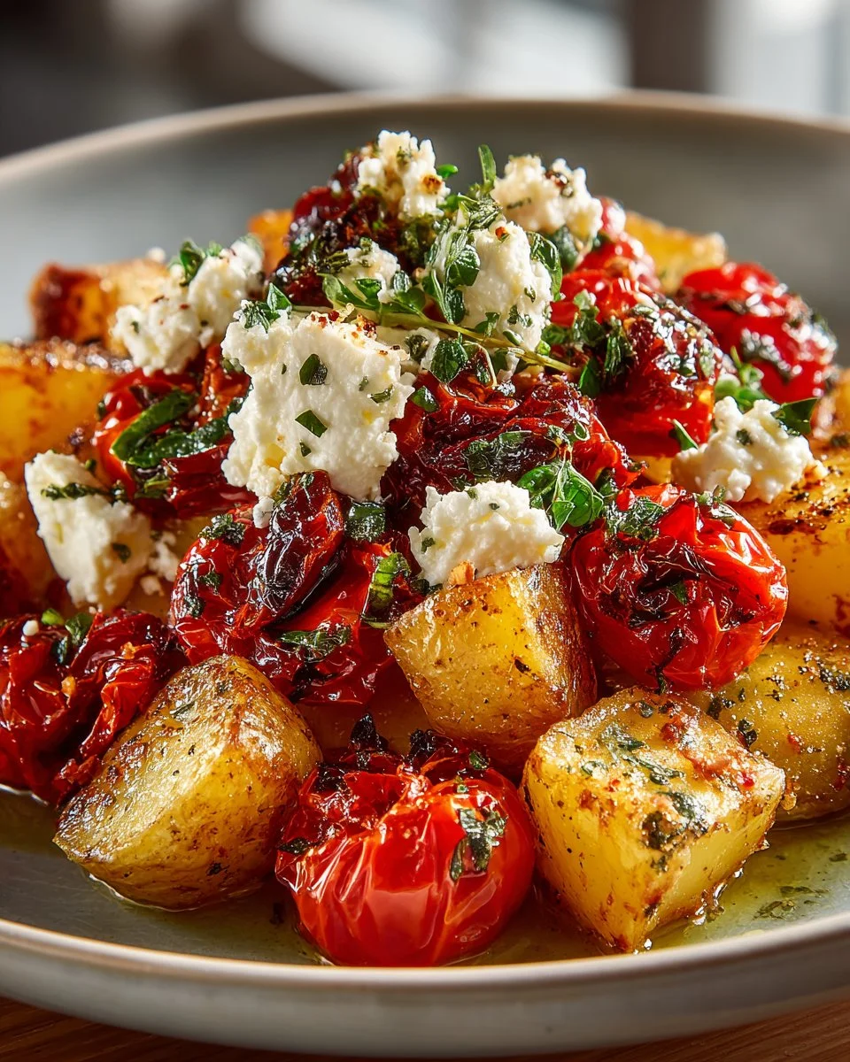 Roasted Cherry Tomato and Feta Potato Skillet