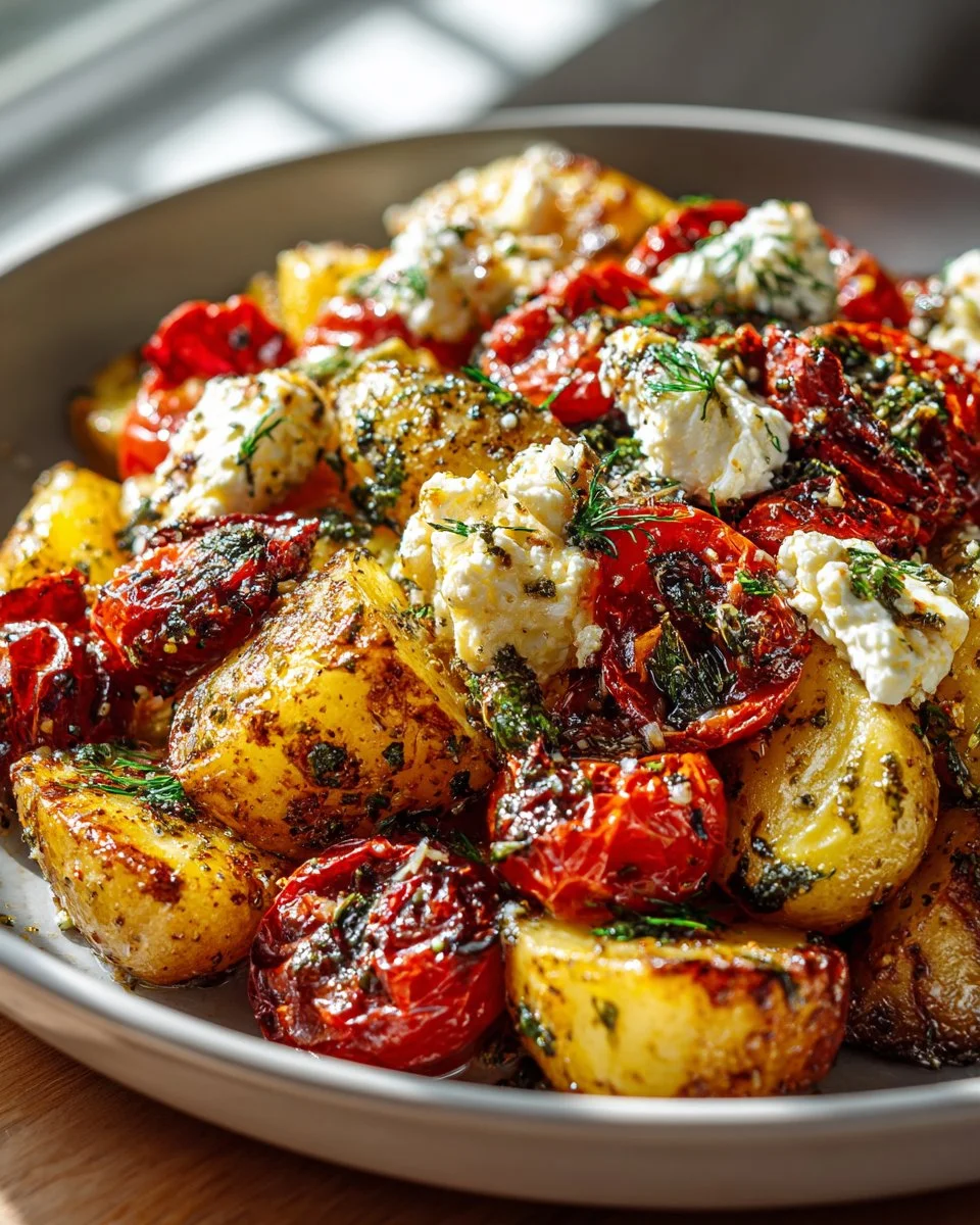 Roasted Cherry Tomato and Feta Potato Skillet