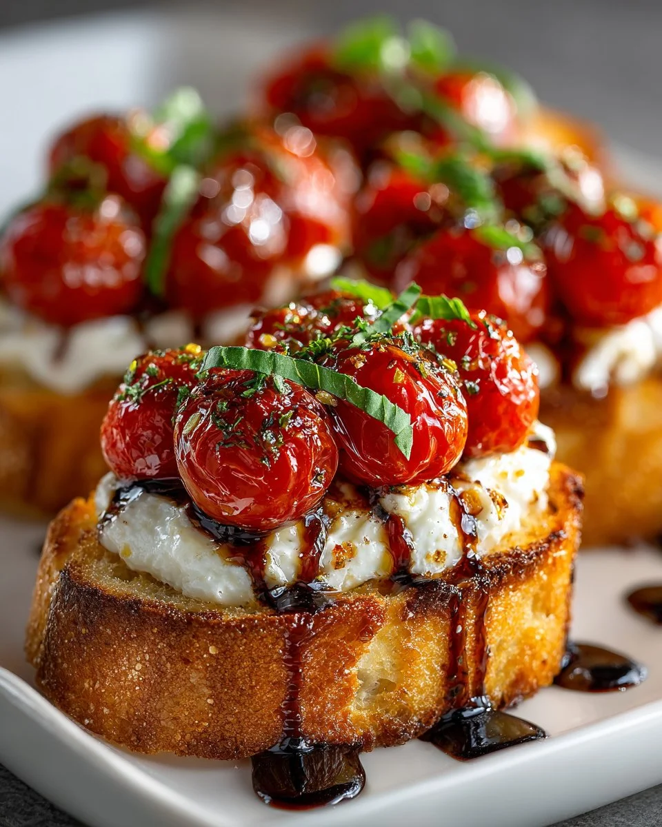 Roasted Cherry Tomato Bruschetta