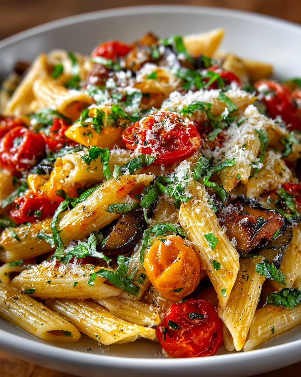 Roasted Eggplant and Tomato Penne