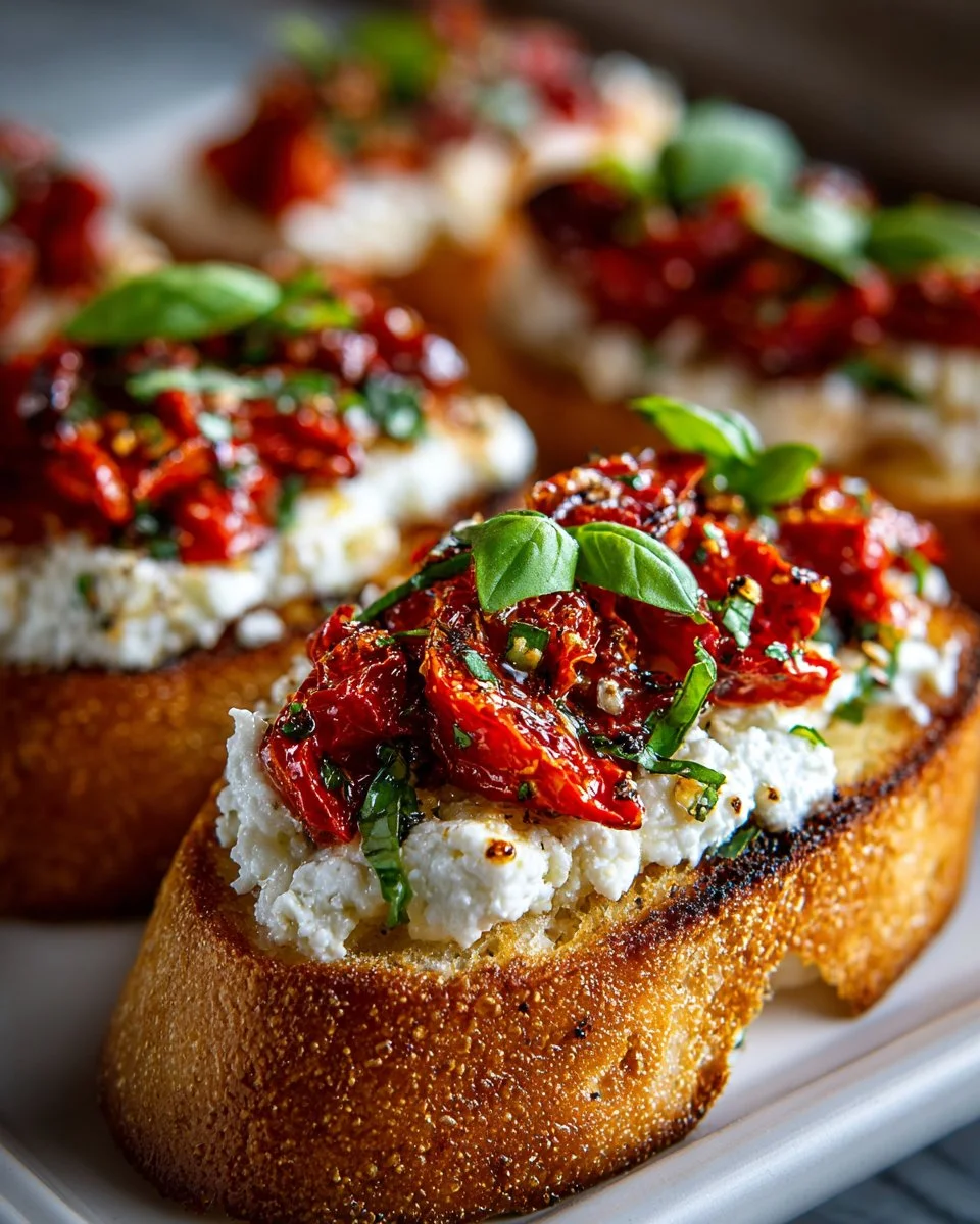 Roasted Red Pepper and Goat Cheese Crostini