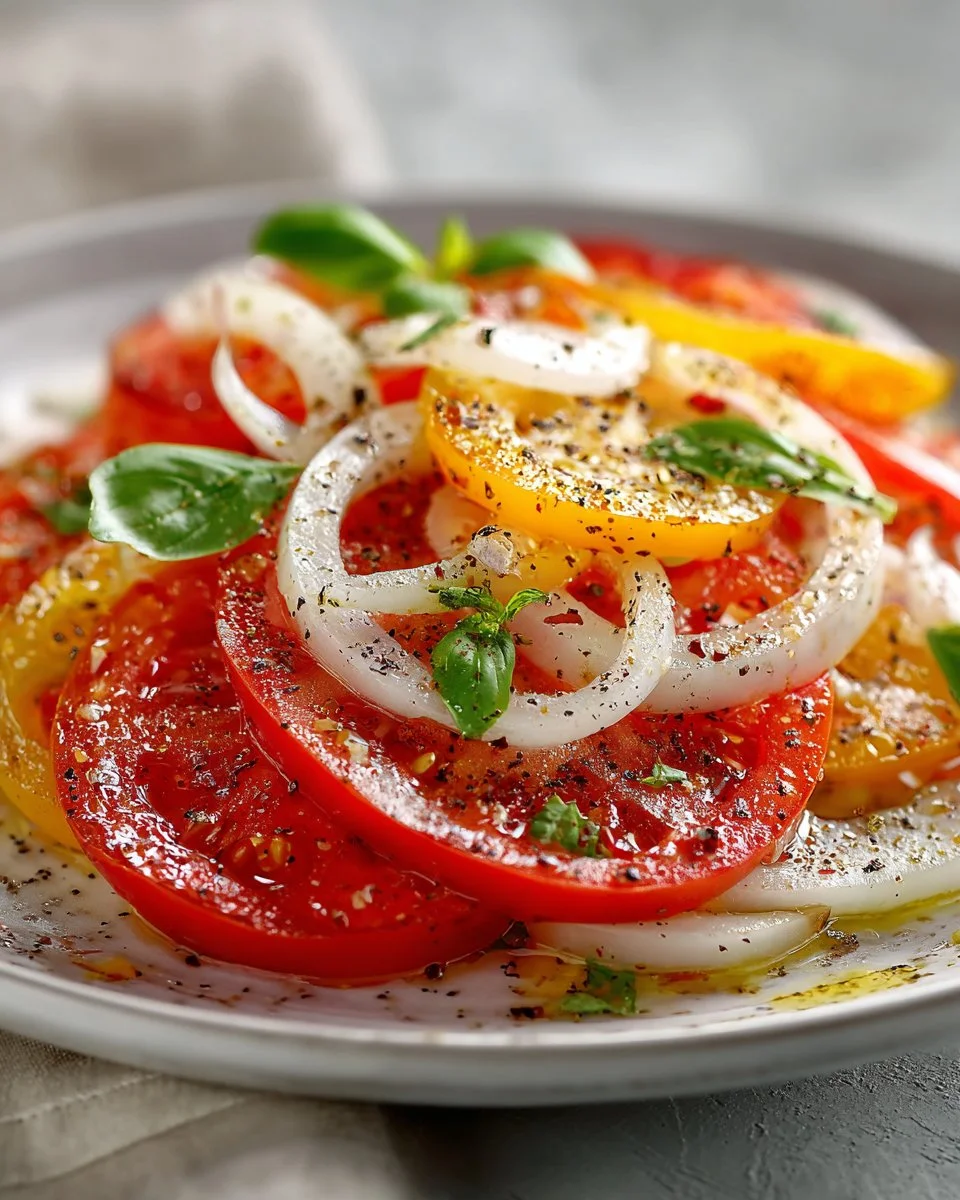 Sliced Tomato and Sweet Onion Salad