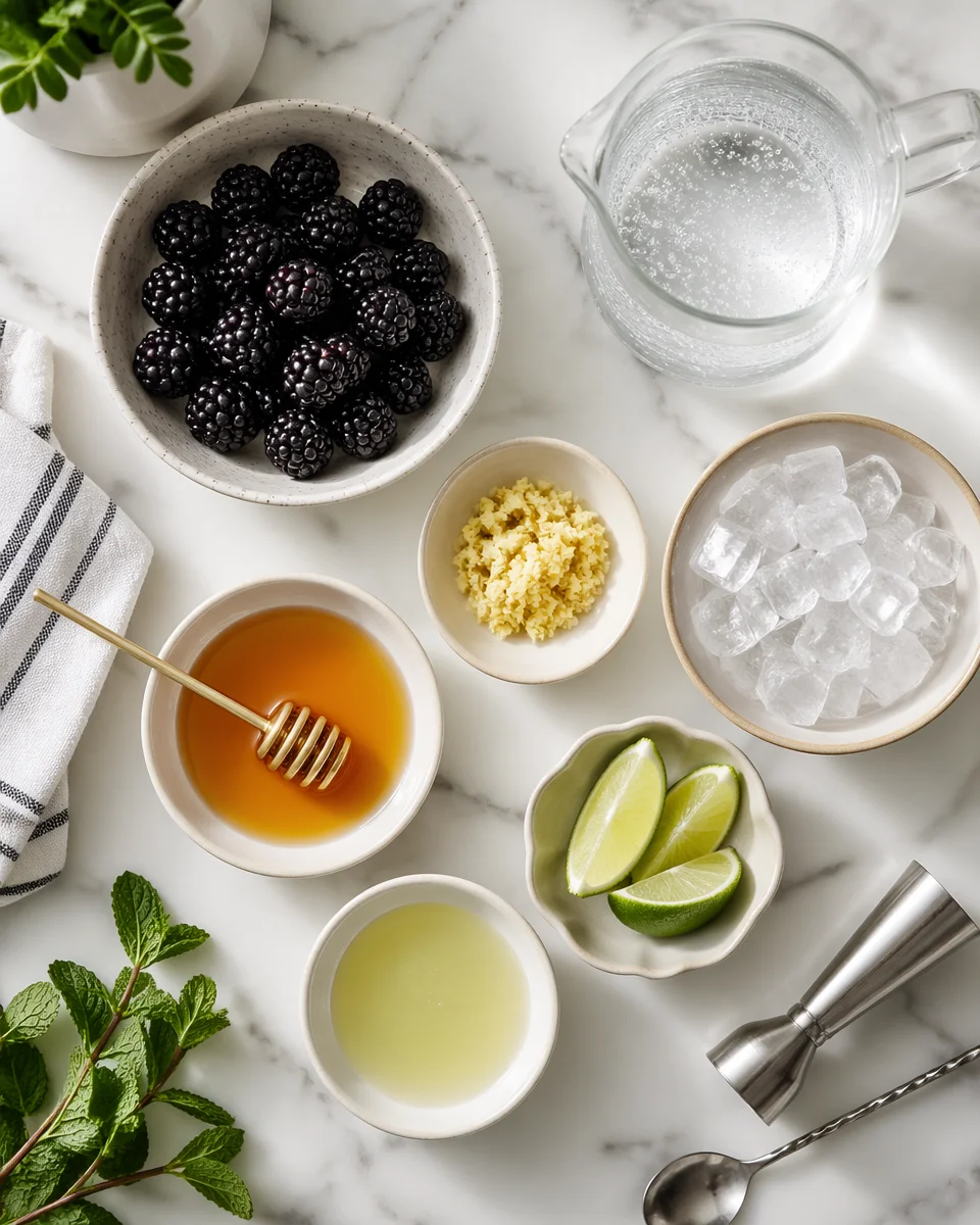 Sparkling Blackberry Ginger Summer Mocktail