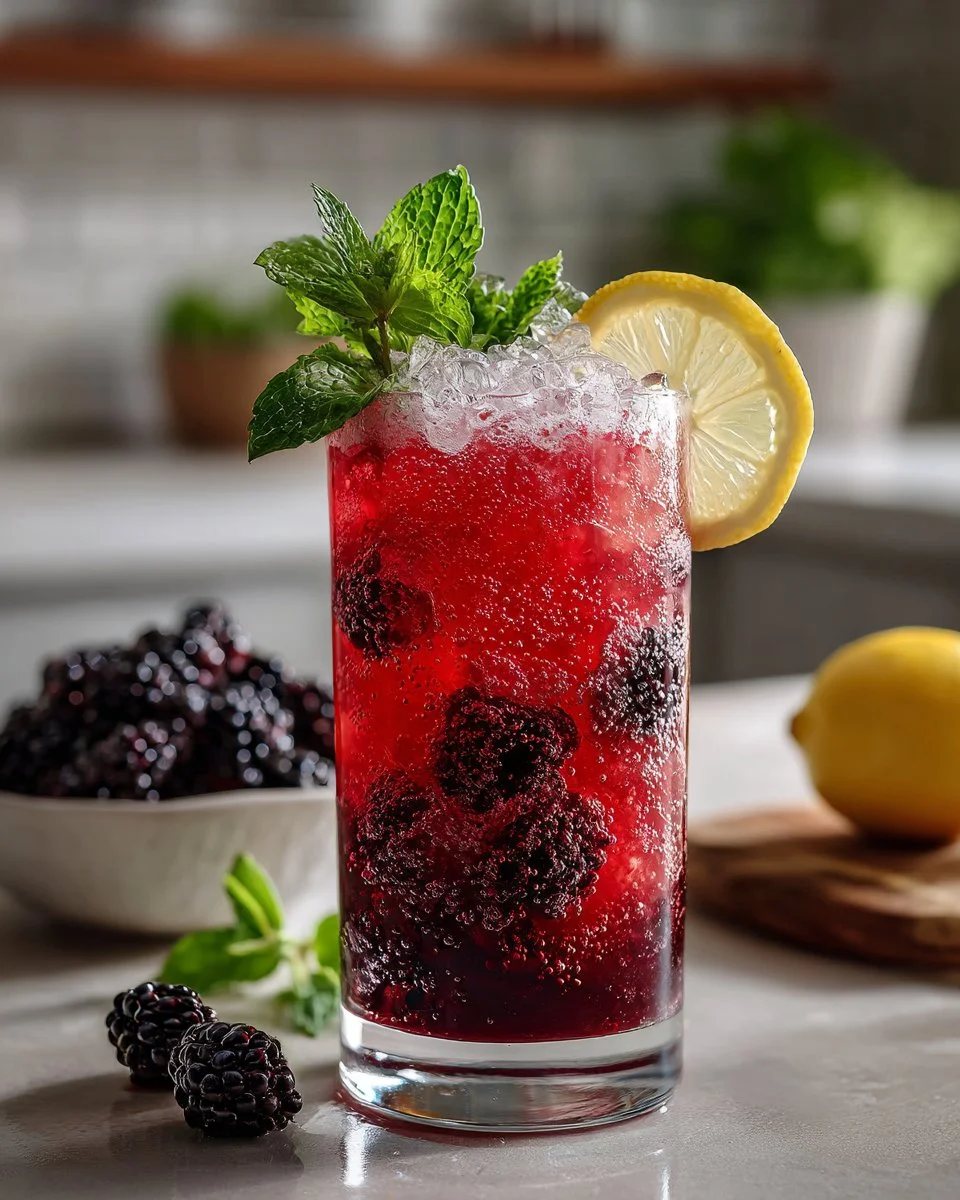 Sparkling Blackberry Lemonade Mocktail