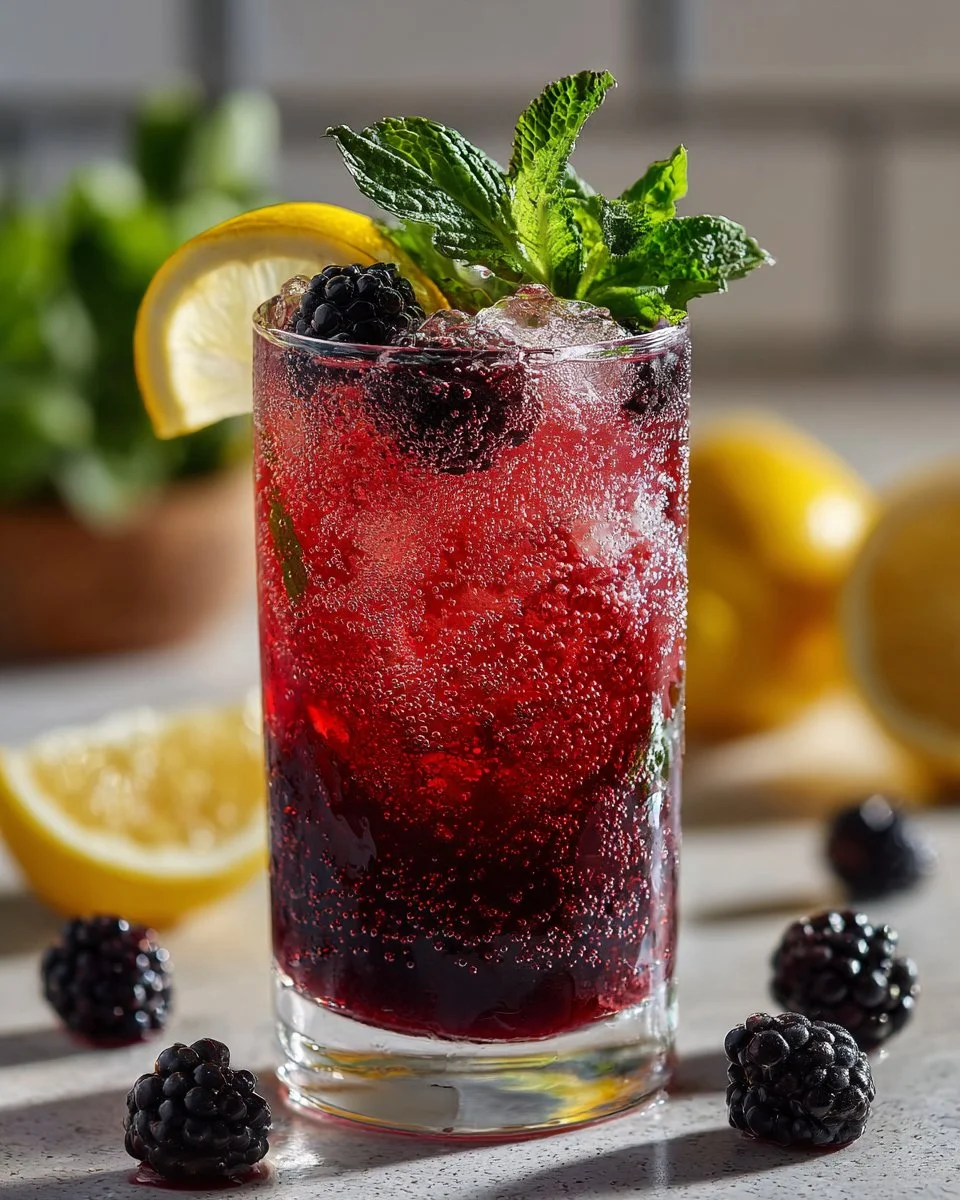 Sparkling Blackberry Mint Lemonade