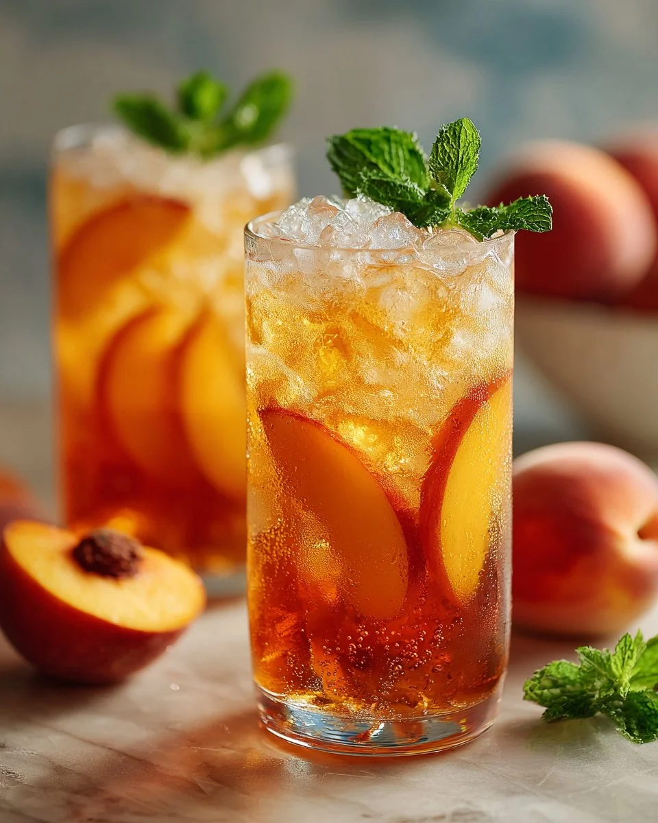 Sparkling Peach Iced Tea