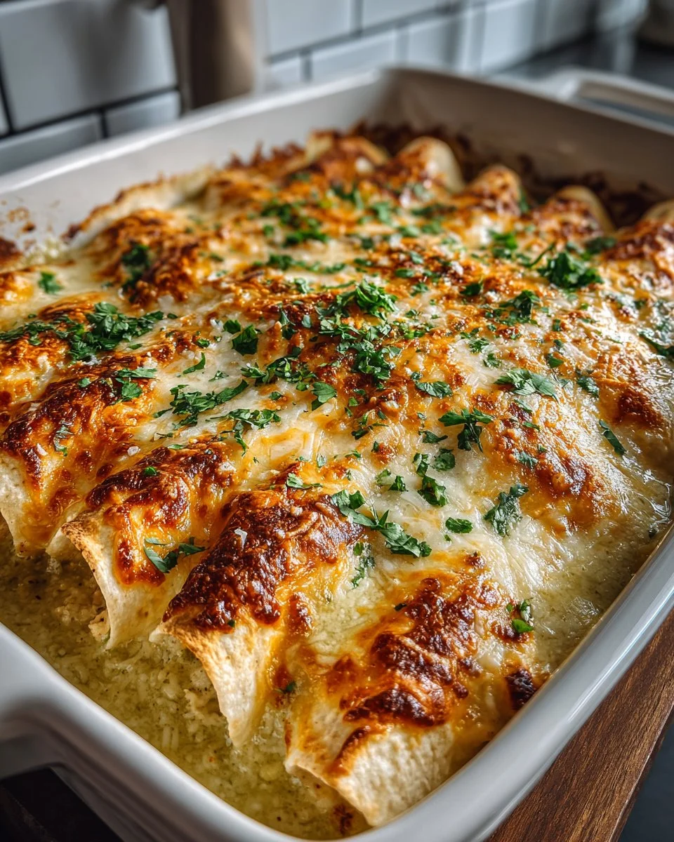 Spicy Chicken Enchiladas with Green Sauce