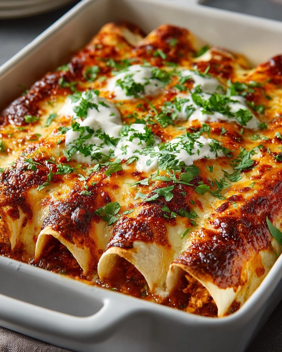 Spicy Chicken Enchiladas with Green Sauce