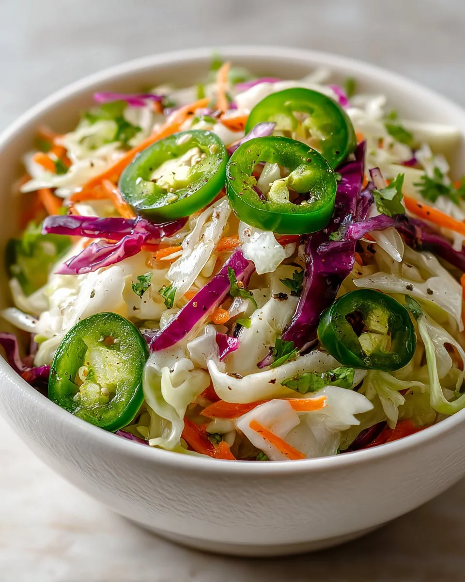 Spicy Jalapeno Cabbage Slaw