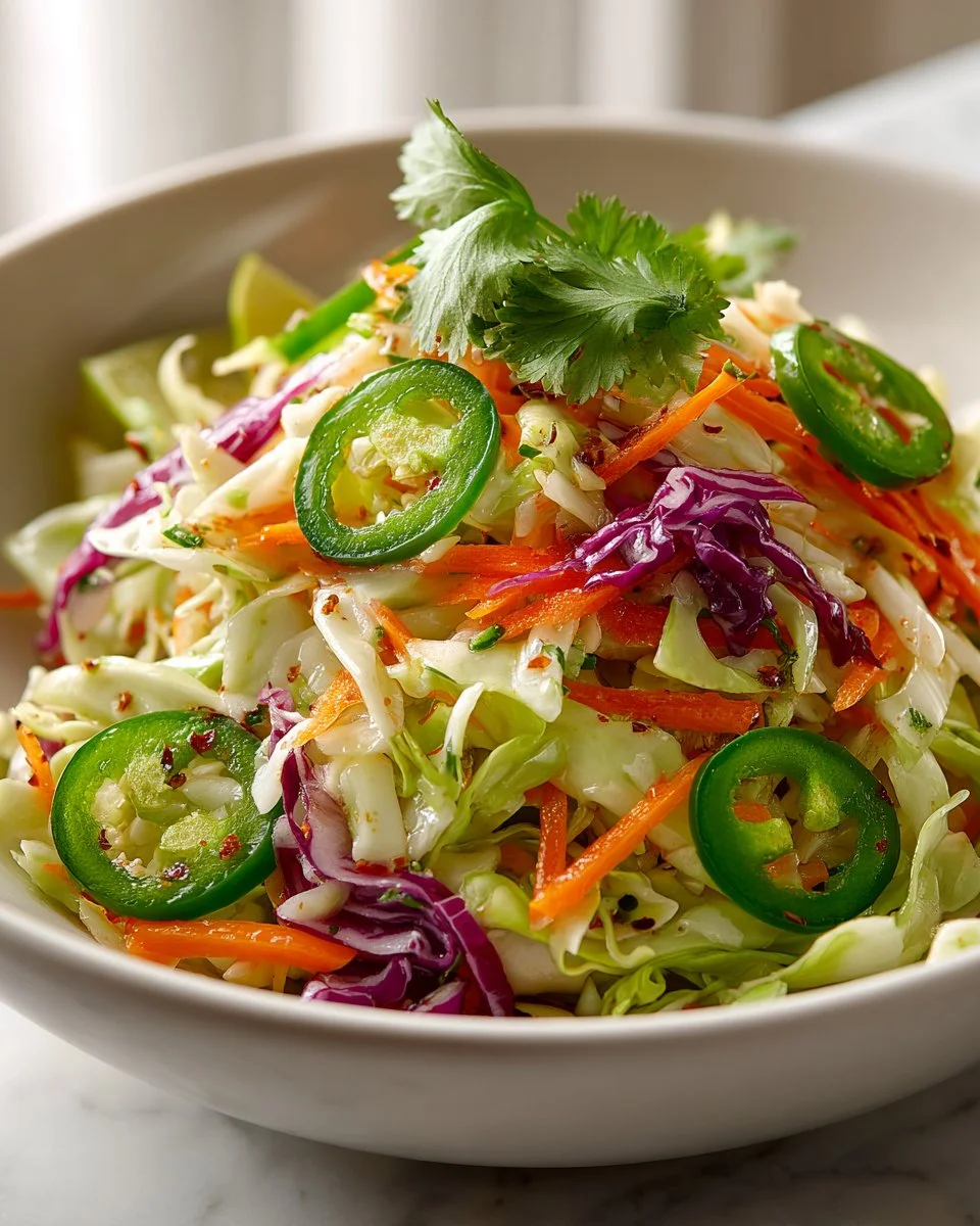Spicy Jalapeno Cabbage Slaw