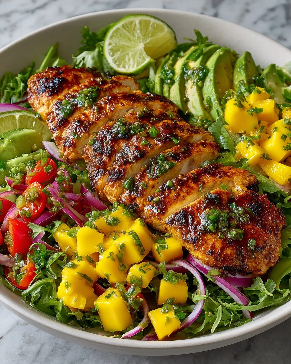 Spicy Mango Grilled Chicken Salad