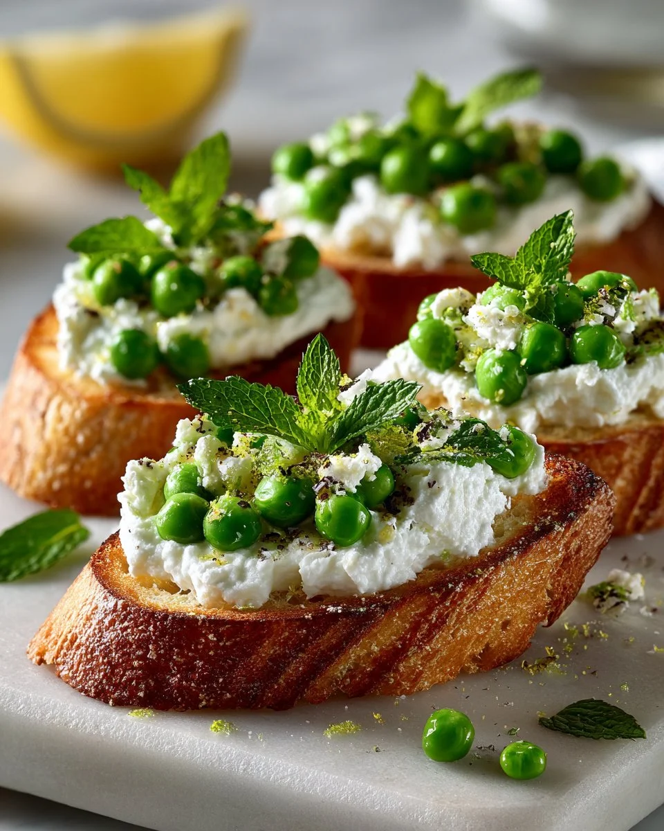 Spring Pea and Ricotta Crostini