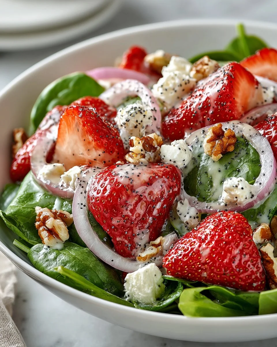 Strawberry Spinach Salad with Poppyseed Dressing
