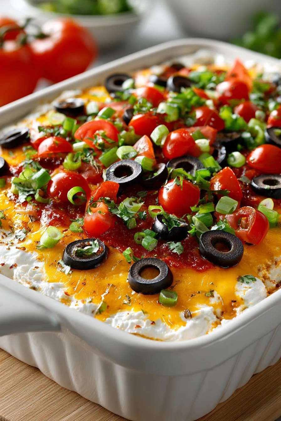 Cold Creamy 4th of July Appetizer Taco Dip