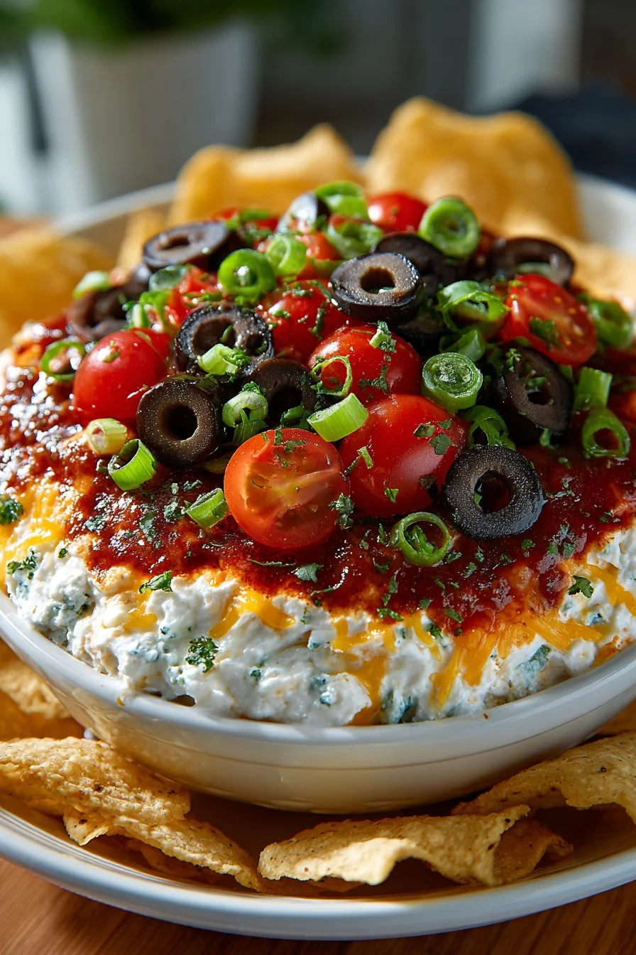 Cold Creamy 4th of July Appetizer Taco Dip