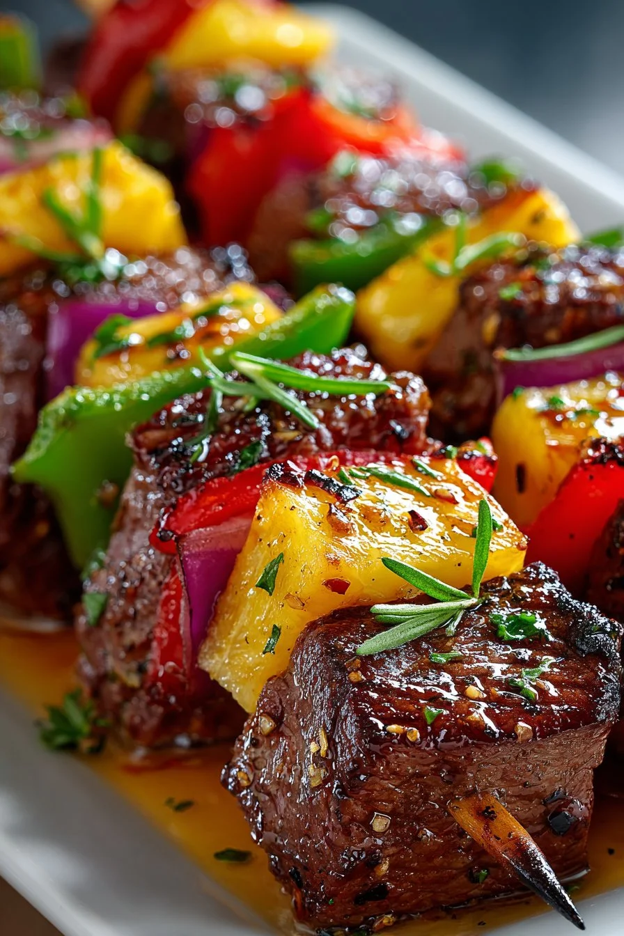 Easy Grilled Steak Kabobs with Pineapple