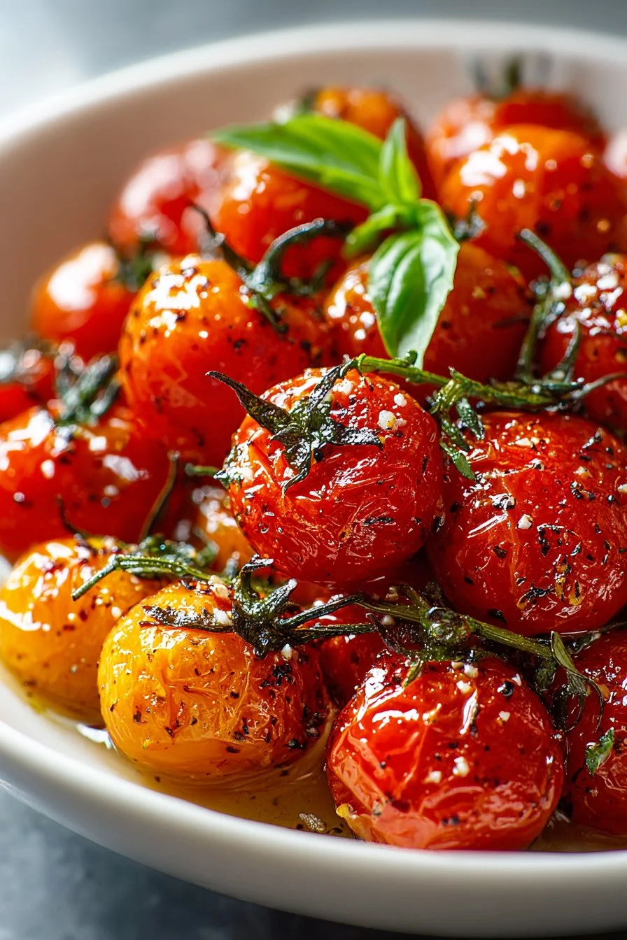 Easy Oven Roasted Garlic Cherry Tomatoes