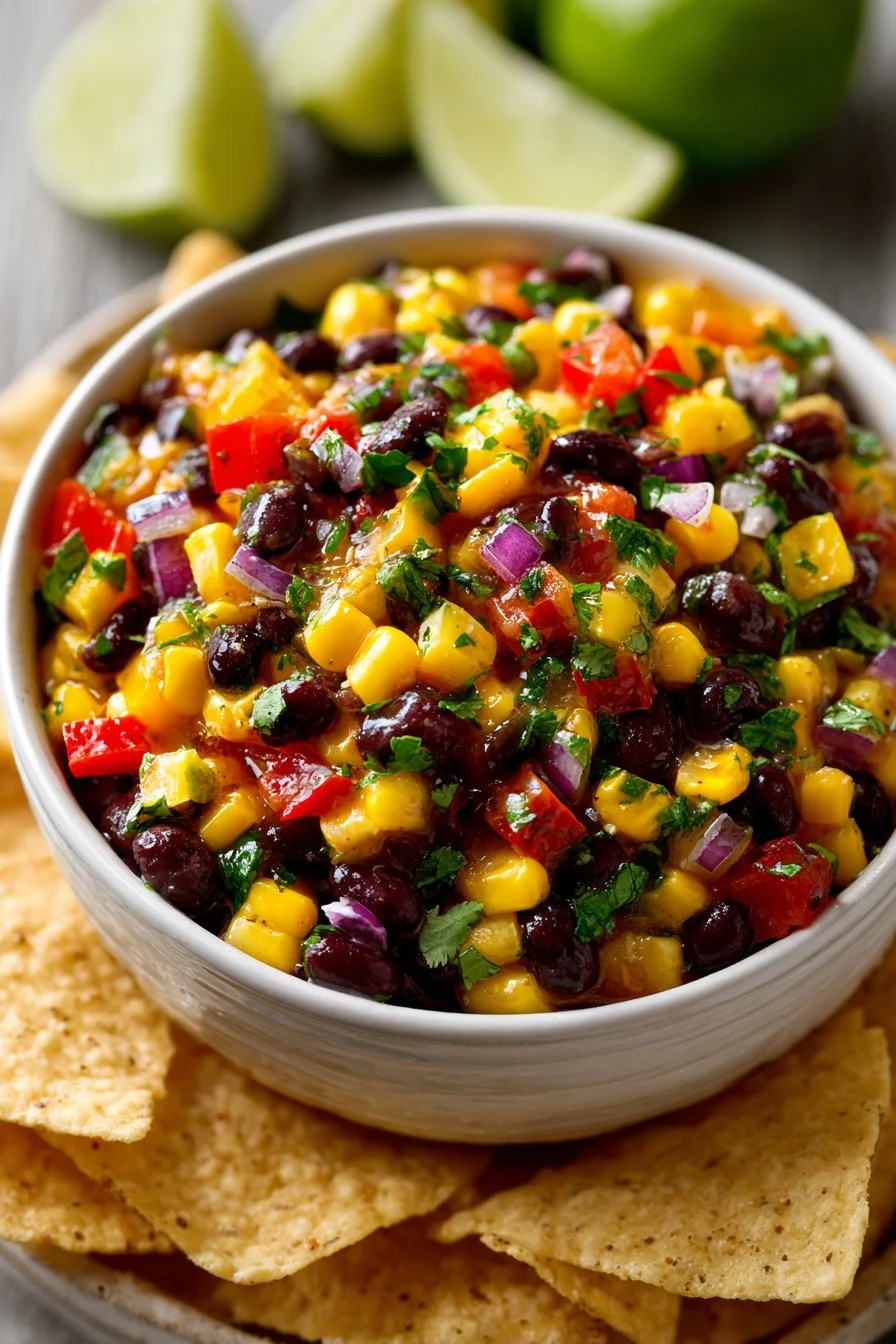 Easy Summer Corn and Black Bean Caviar Dip