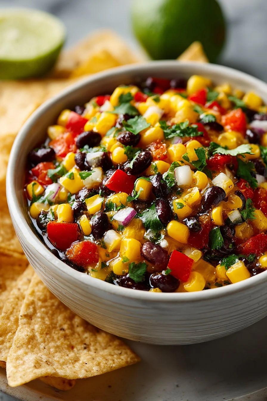 Easy Summer Corn and Black Bean Caviar Dip