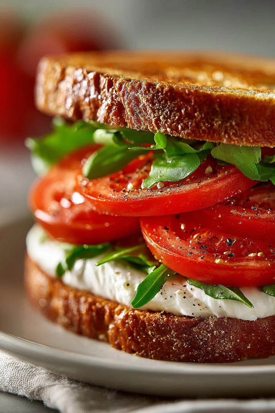 Easy Summer Tomato Sandwich with Mayo