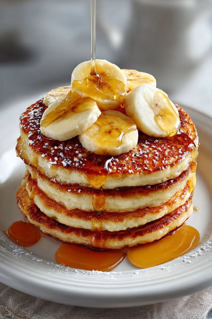 Fluffy Healthy Oatmeal Banana Pancakes