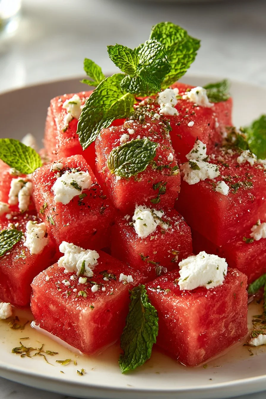 Fresh Summer Watermelon Feta Mint Salad