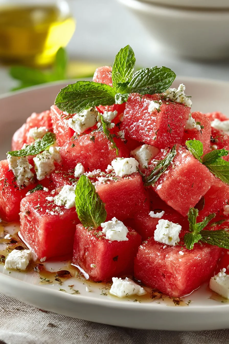 Fresh Summer Watermelon Feta Mint Salad