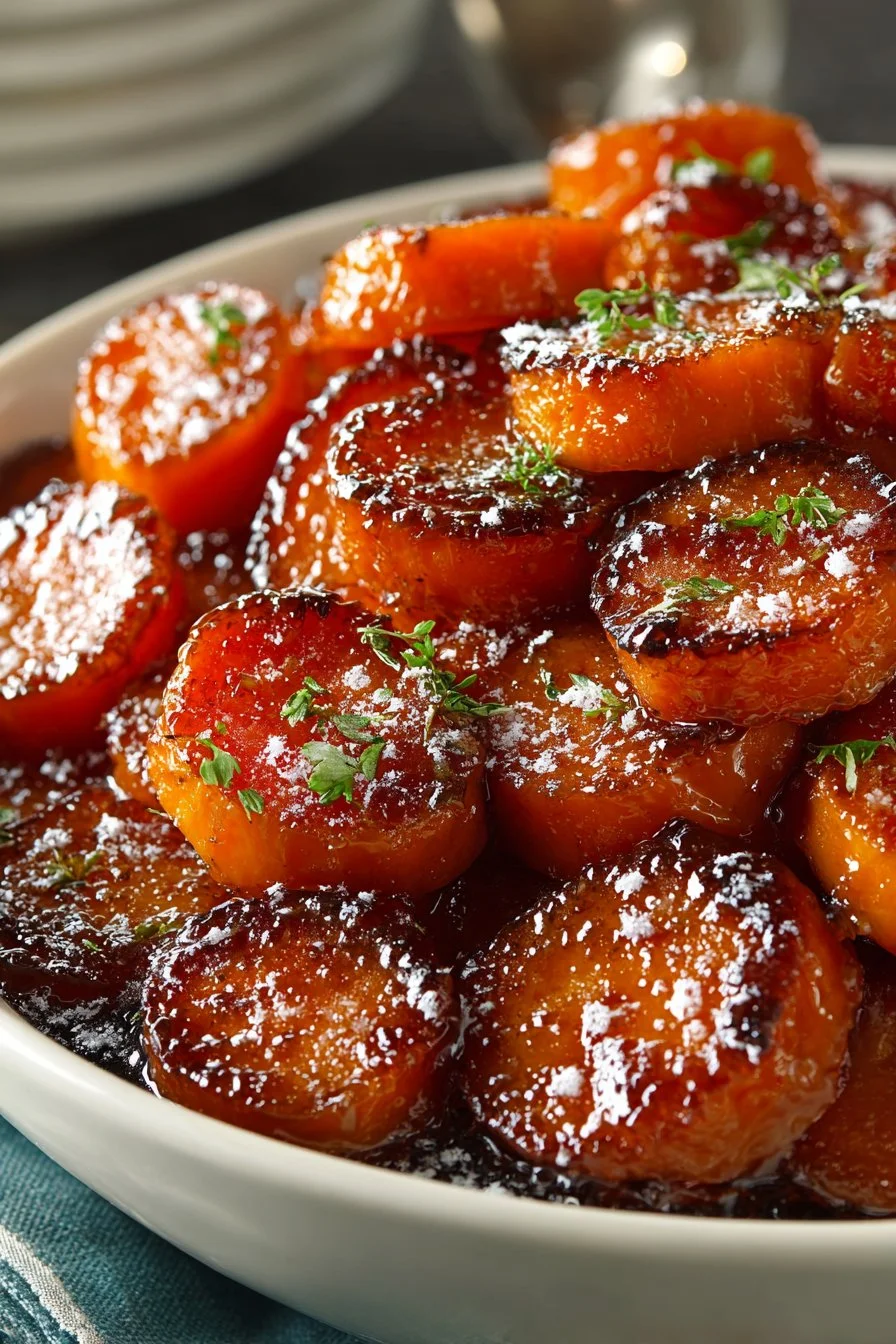 Delicious homemade Southern candied sweet potatoes served in a dish