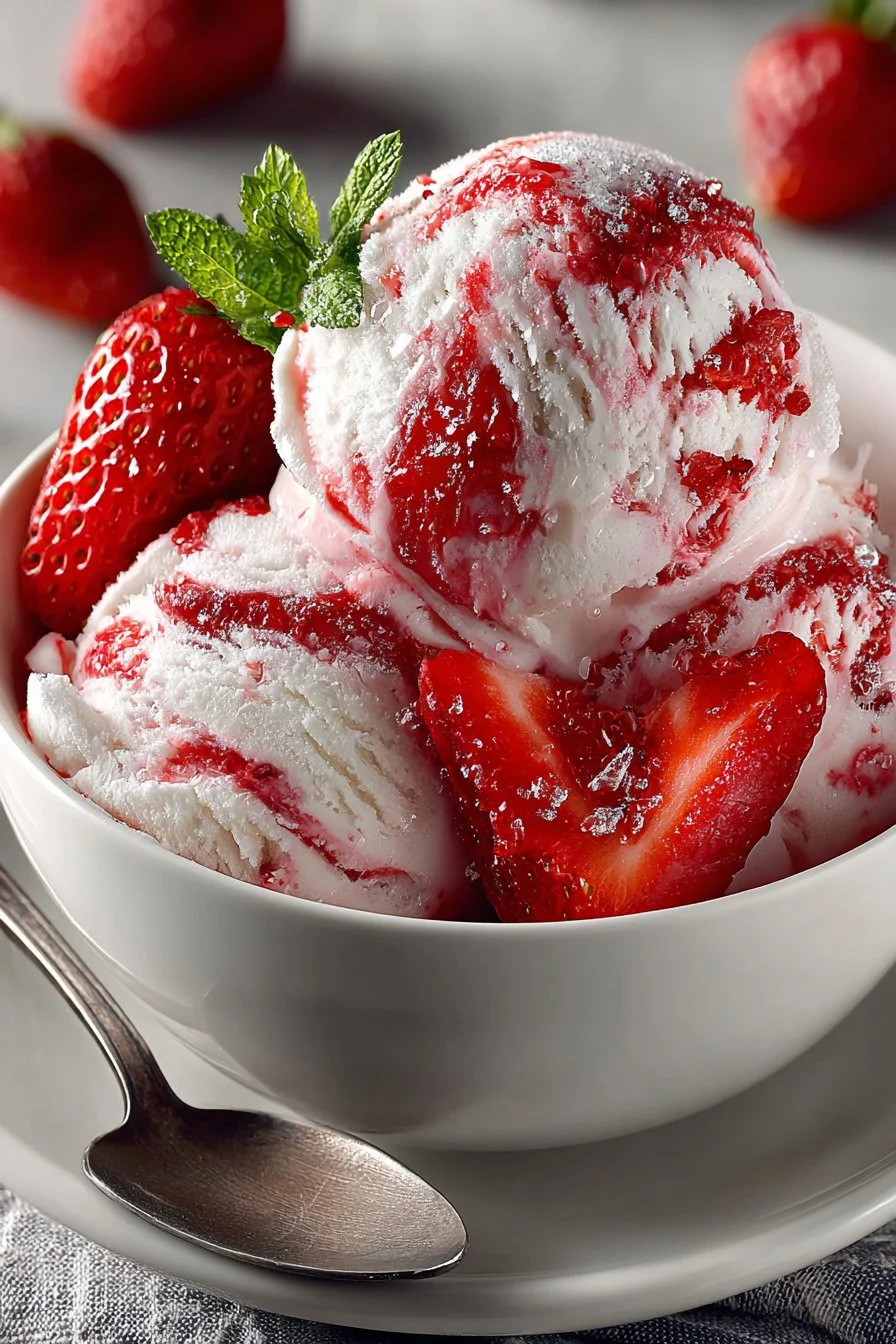 Homemade Strawberry Ice Cream