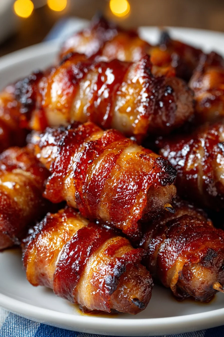 Homestyle 4th of July Appetizer Bacon Wrapped Smokies