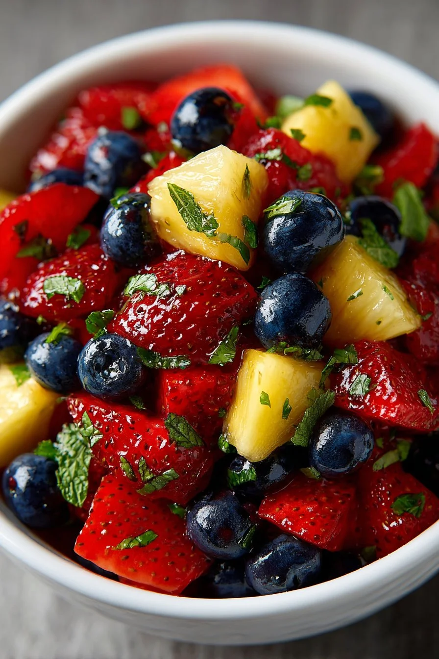 Patriotic Red White and Blue Appetizer Berry Salsa