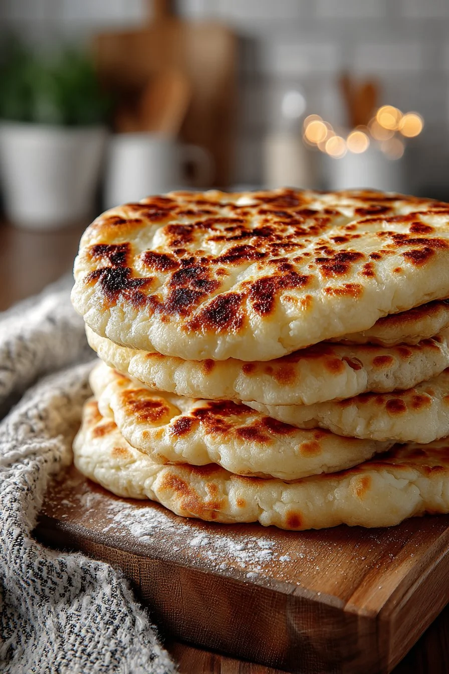 Simple 2-ingredient cottage cheese flatbread recipe, easy and healthy