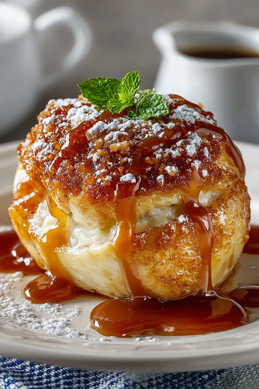 Traditional Homemade Apple Dumplings with Caramel