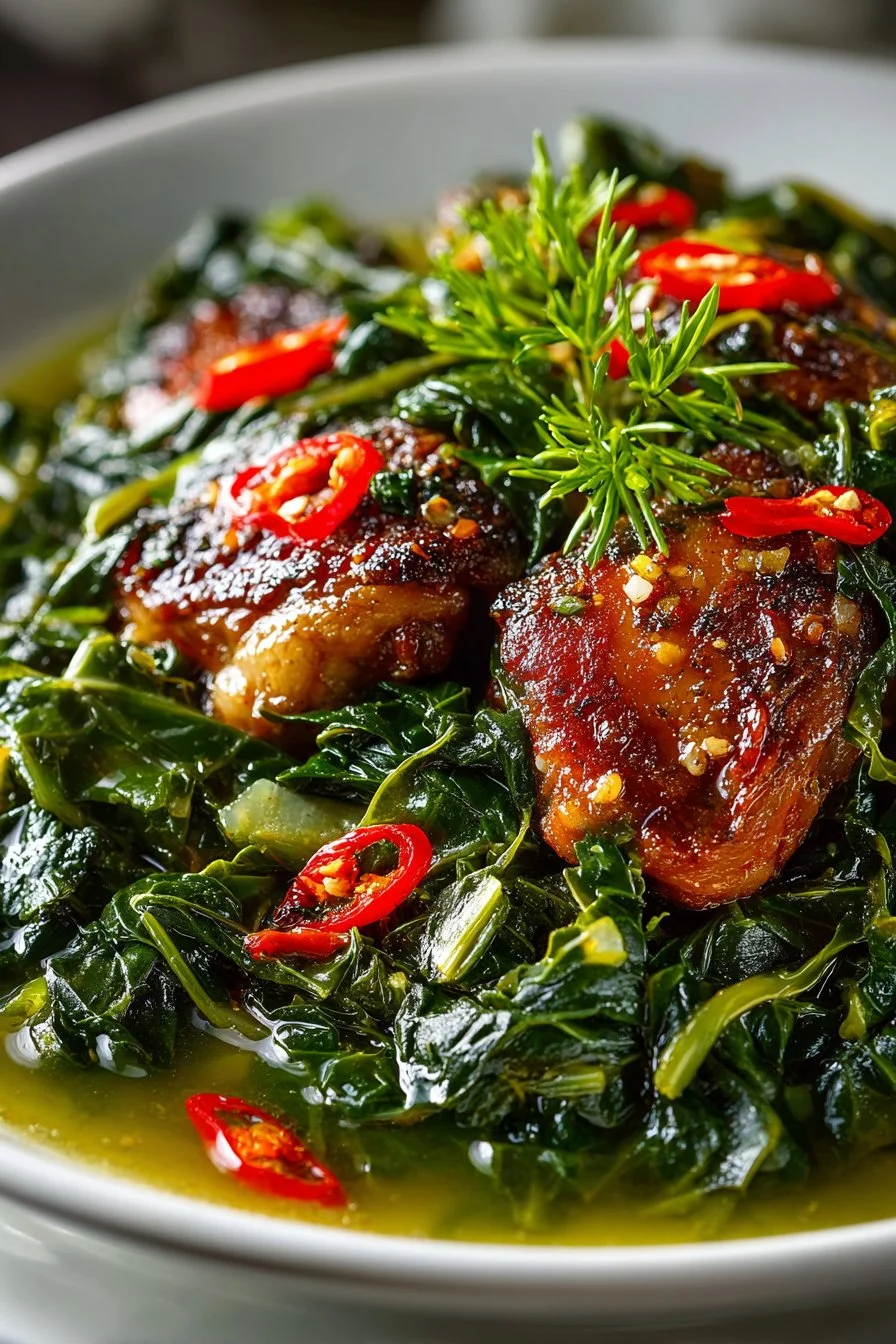 Traditional Southern Collard Greens with Turkey Wings