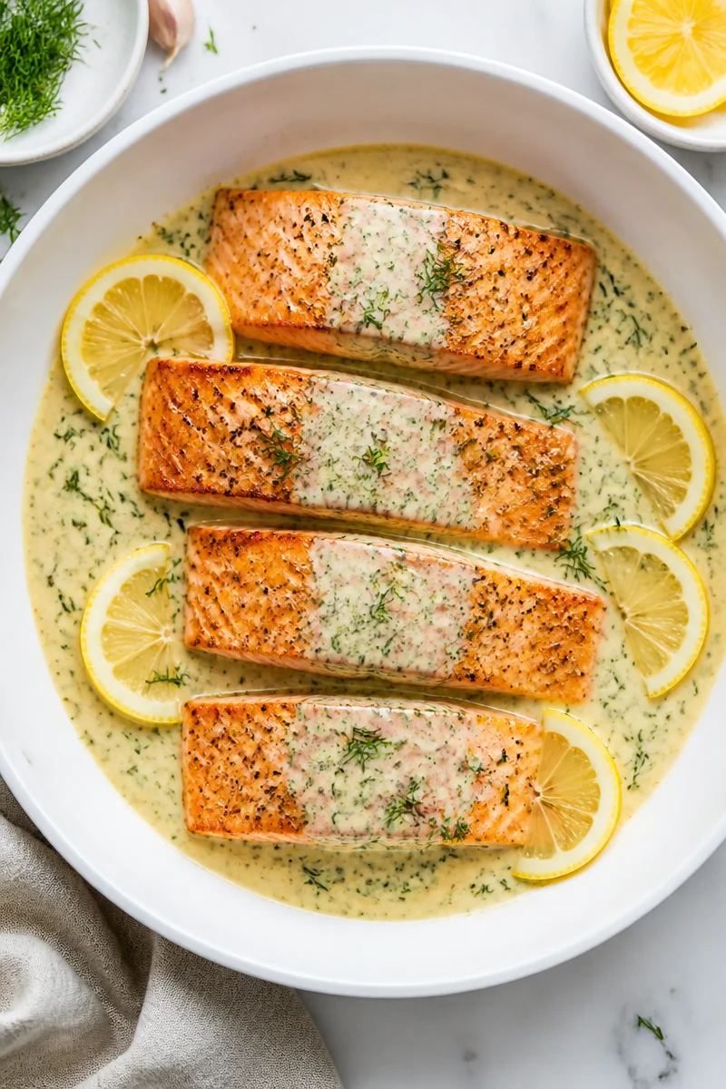 20 Minute Creamy Lemon Dill Salmon