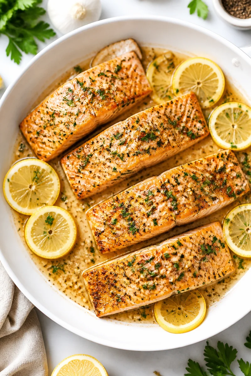 20 Minute One Pan Lemon Garlic Salmon