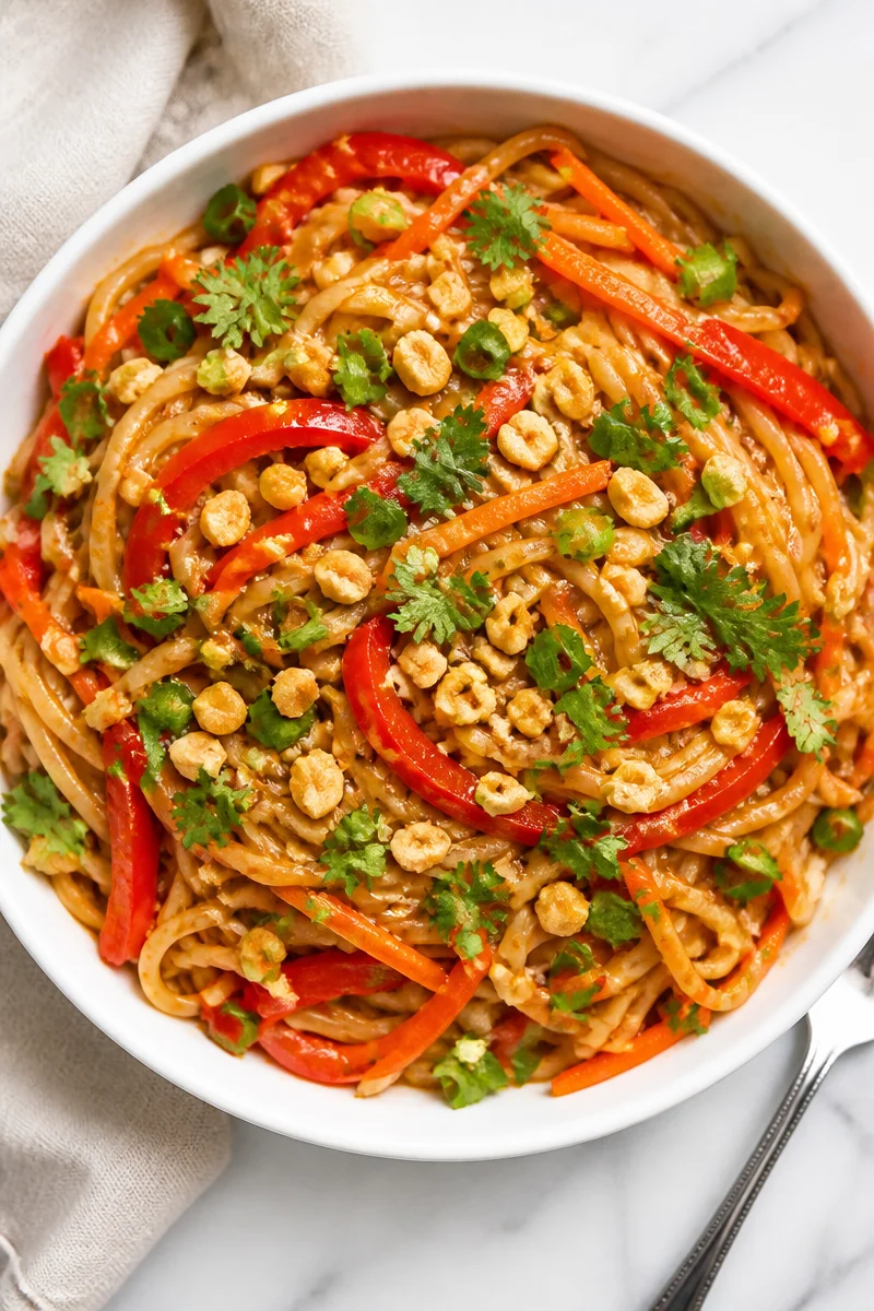 20 Minute Spicy Peanut Noodle Bowl