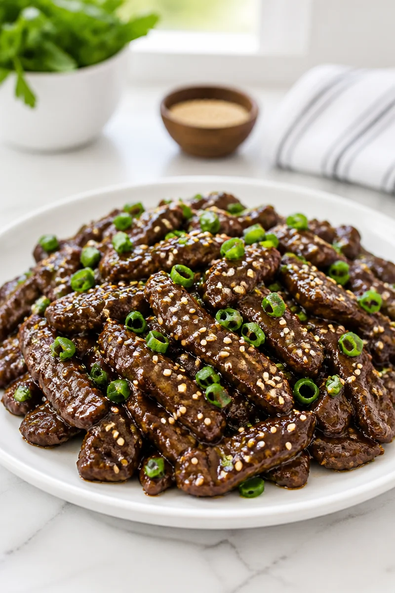 20 Minute Sticky Sesame Beef Skillet