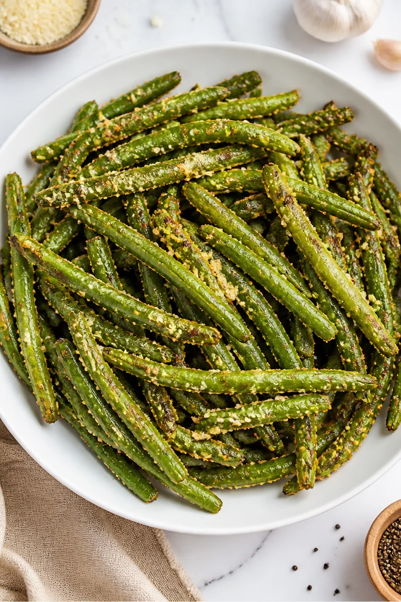 Air Fryer Crispy Parmesan Green Bean