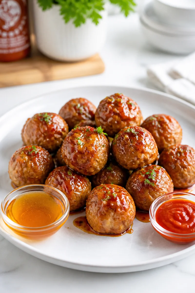 Air Fryer Honey Sriracha Turkey Meatball