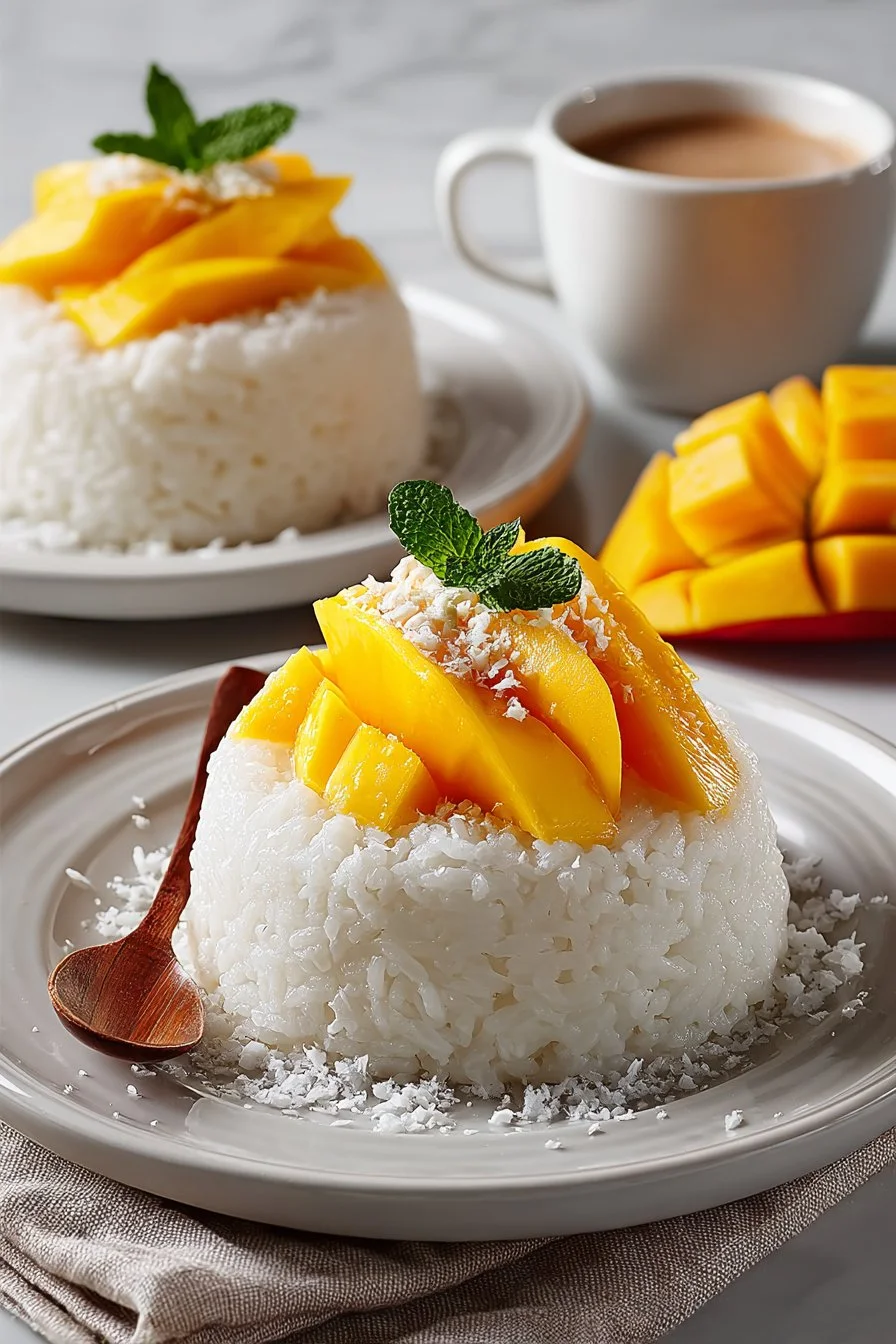 Authentic Thai Coconut Mango Sticky Rice