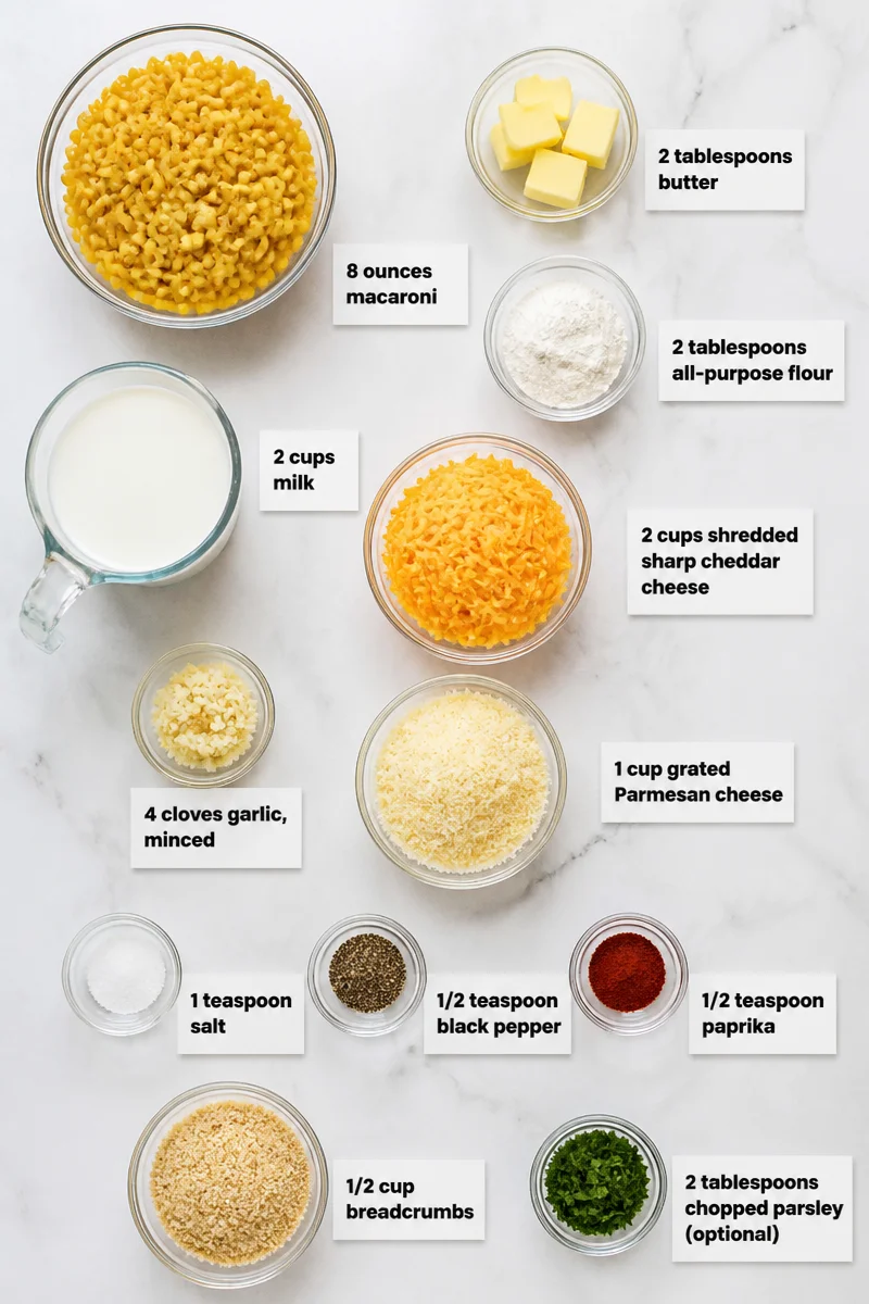 Baked Garlic Parmesan Mac And Cheese Recipe