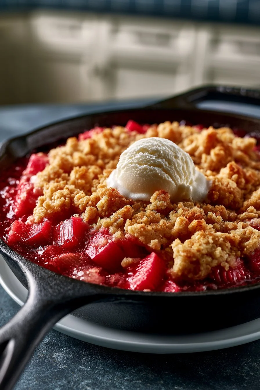 Cast Iron Skillet Rhubarb Crisp