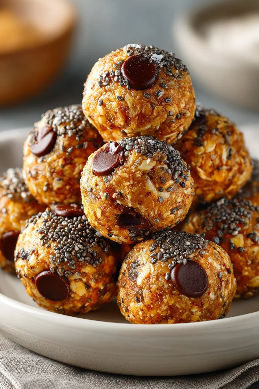 Chewy Peanut Butter Oatmeal Protein Balls