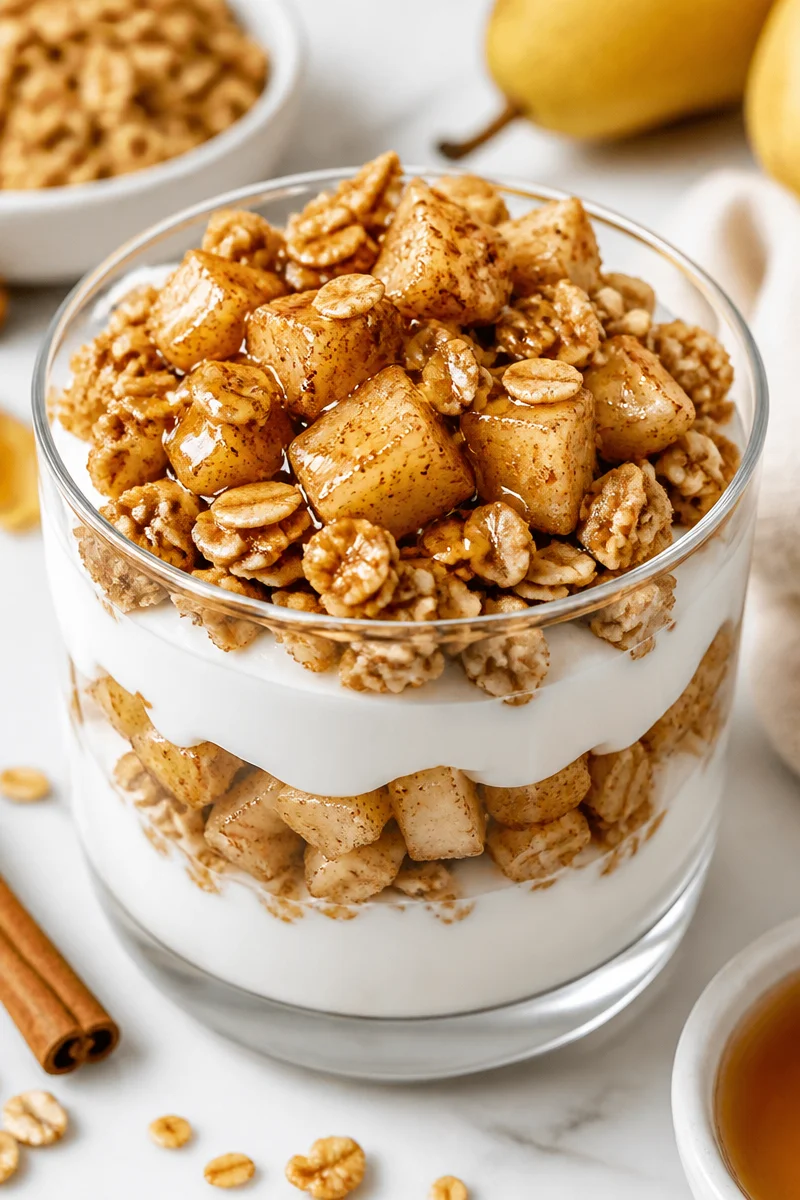 Cinnamon Spiced Pear Yogurt Parfait