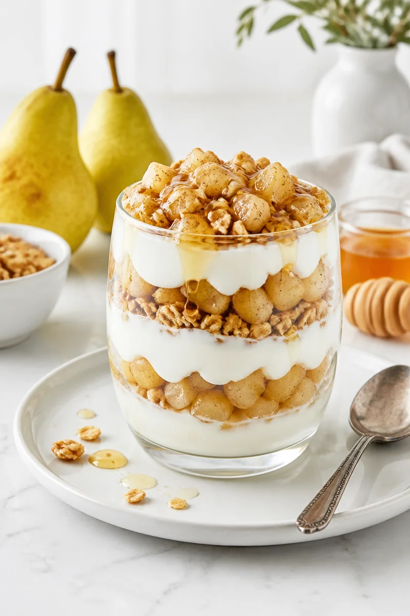 Cinnamon Spiced Pear Yogurt Parfait