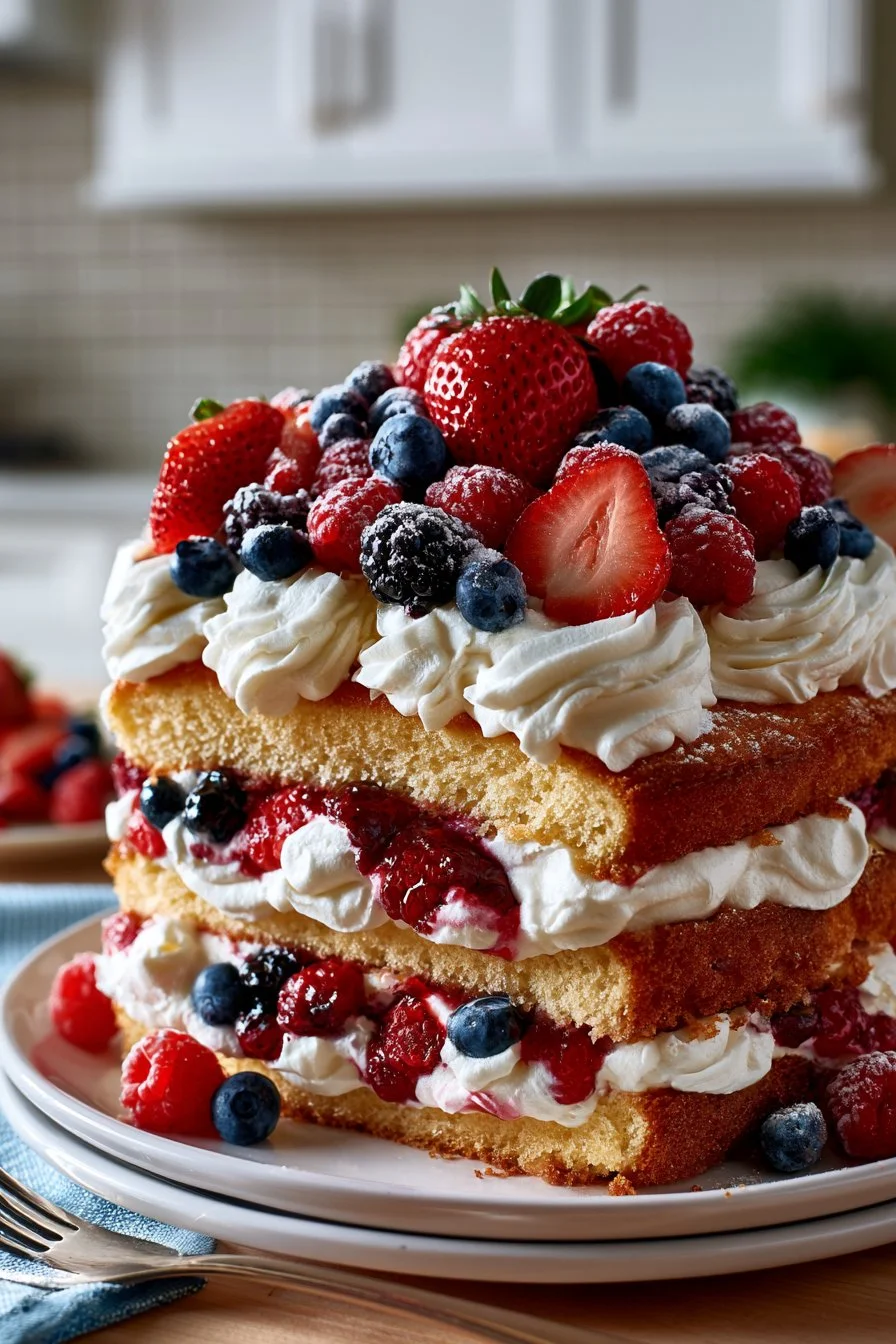 Classic Layered Berry Chantilly Cake