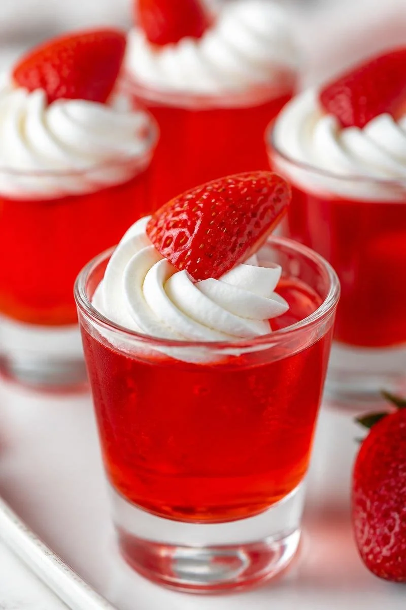 Classic Strawberry Party Jello Shots