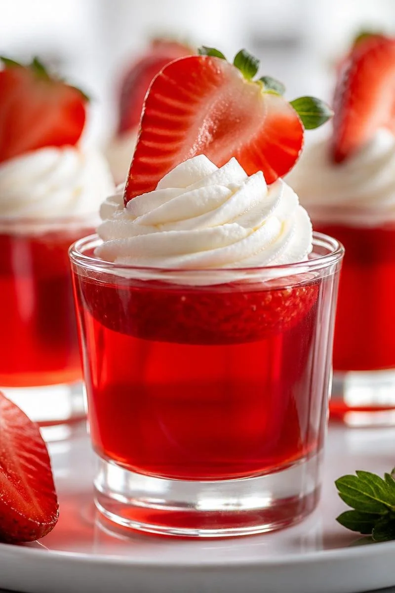 Classic Strawberry Party Jello Shots
